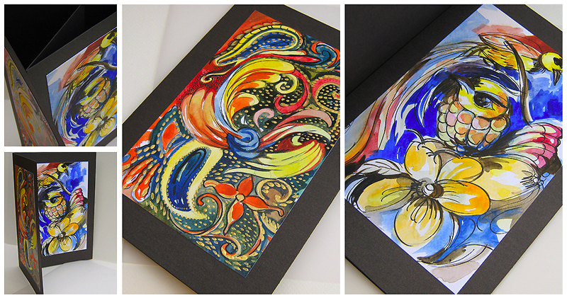 Shop Inga Design. Oriental theme watercolor greeting cards