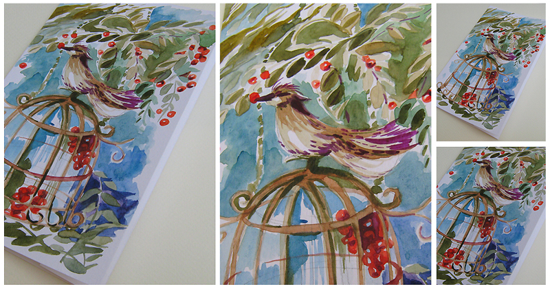 Shop Inga Design. Watercolor Greeting cards. Garden flowers