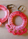 Handmade crochet circle earrings